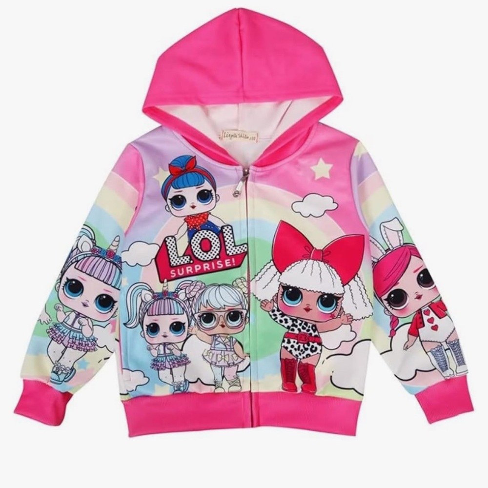 L.O.L. Surprise! Pink Sweatshirt with Colorful Character Prints